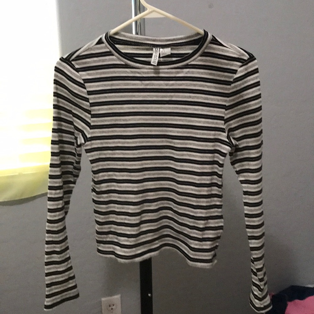 Striped long sleeve top